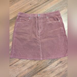 Pink Cotton Corduroy Skirt